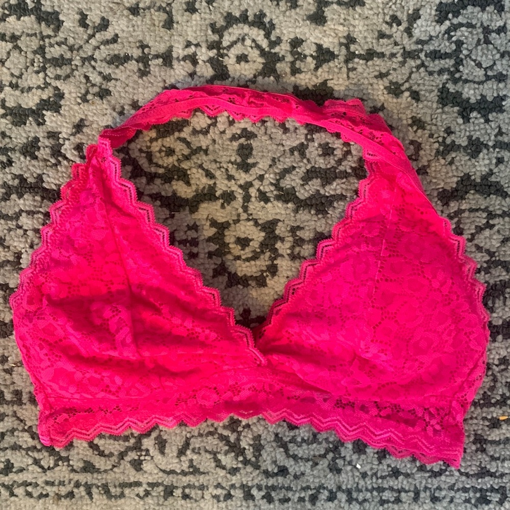Auden halter bralette, size M. Hot pink!